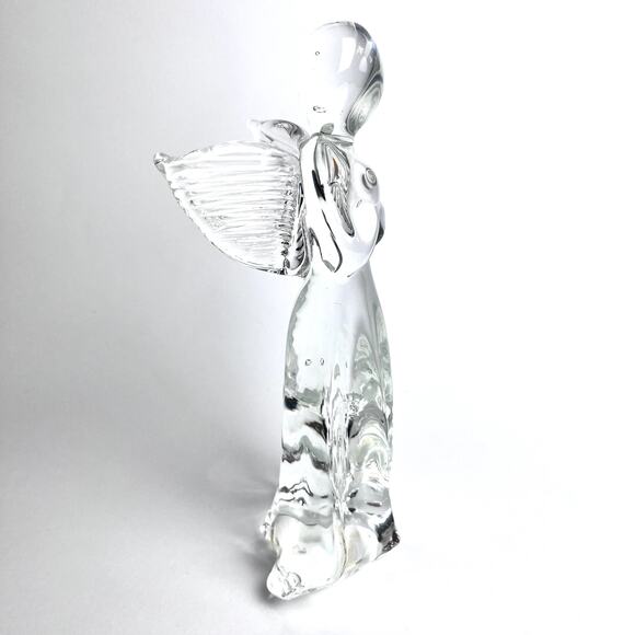 VTG Clear Glass Praying Angel Figurine Handblown Spiritual Elegant 7.25" tall - Picture 3 of 8